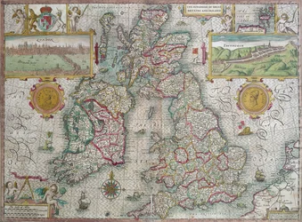 Mapa Království Velké Británie a Irska, 1610