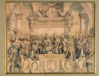 Pocta císařům Albrechtovi II., Fridrichu III., Maxmiliánu I. a Karlu V.