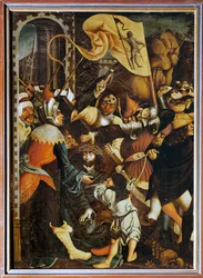 Ježíš nesoucí kříž (tempera na smrkovém dřevě)