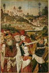 Umučení svaté Uršuly (tempera na smrkovém dřevě)