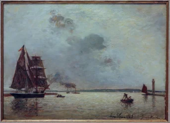Vplutí do přístavu Honfleur při východu slunce