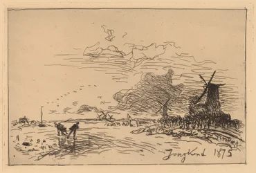 Holland Canal, poblíž Rotterdamu (Canal de Hollande, pres de Rotterdam (Hiver))