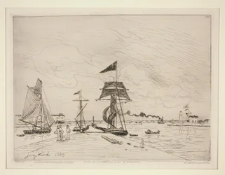 Dřevěné molo v přístavu Honfleur