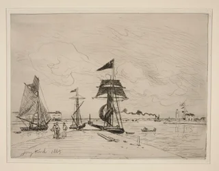 Dřevěné molo v přístavu Honfleur