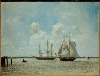 Plachetnice na Scheldt poblíž Antverp
