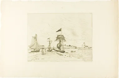 Dřevěné molo, přístav Honfleur