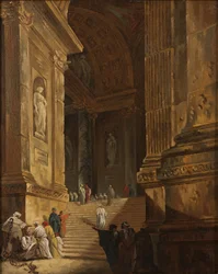 A Temple Staircase, c.1783 (olej na plátně)
