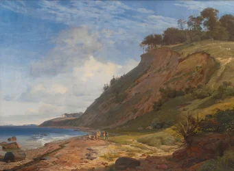 Dánské pobřeží. Pohled z Kitnæs na fjord Roskilde. Zéland