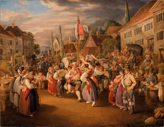Dožínky s kohoutím tancem, 1839.