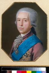 Portrét hraběte Michaila Michajloviče Golitsyna (1731-1806) - kresba Johanna Bardoua (1745-1788)