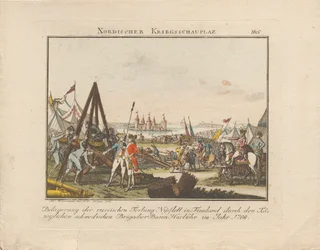 Obléhání ruské pevnosti Nyslott ve Finsku, 1788.