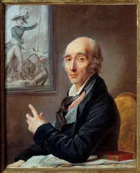 Portrét Pierra Francoise Charlese Augereaua (1757-1816) marechala z Francie, vévody z Castiglione, navrhující Theveninův obraz. Obraz Johannet Heinsius (1740-1812)