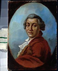 Portrait du poete Alexander Sumarokov (1717-1777) (Portrét básníka Alexandra Sumarokova). Obraz Johanna Friedricha Augusta Tischbeina (1750-1812). Huile sur Toile