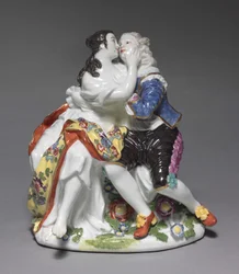 The Lovers, vyrobený Meissen Porcelain Factory, Německo, kolem roku 1740