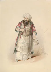 Kostýmní studie pro Osmina při únosu ze seraglia od W. A. Mozarta, ca. 1830-50.