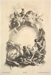 Forges of Vulcan, z Book of Cartouches, polovina 18. století.
