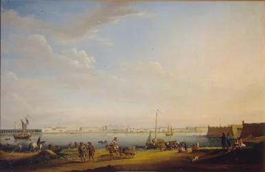 Pohled na Palácové náměstí a Letní zahradu z Petrohradské čtvrti, cca. 1800