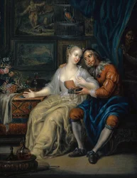 Pár s dohazovačem, c. 1750.
