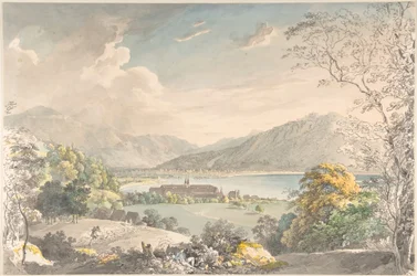 Pohled na klášter v Tegernsee od severovýchodu