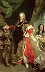 Karel VI. (1685-1740), císař Svaté říše římské v roucha Řádu zlatého rouna