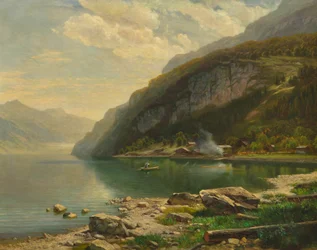 Johann Gottfried Steffan u Brienzského jezera c1883