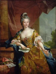 Herečka Mademoiselle Evrard, kolem 1770-80