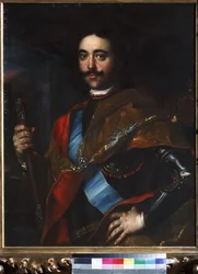 Portrét císaře Petra I. Velikého (1672-1725) - Jan (Johann) Kupecký (Kupetzky) (1667-1740). Olej na plátně