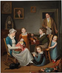 Autoportrét Johna Lewise Krimmela se Susannah Krimmel a jejími dětmi, 1809-10
