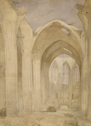 Ruiny sv. Mikuláše, 1842 (wc na papíře)