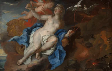 Venuše a Amor v Forge of Vulcan