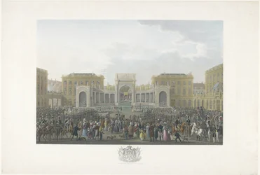 Intronizace Viléma I. v Bruselu dne 21. září 1815 Dvanáct desek s příjezdem a intronizací Viléma I. v Bruselu a bitvami u Quatre-Bras a Waterloo v roce 1815 (název série)