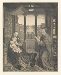 Svatý Lukáš kreslí Marii s dítětem Díla ze sbírky bratří Boisserée (název série) Galerie des Frères Boisserée (název série)