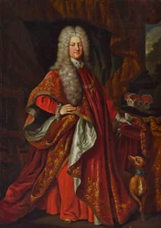 Charles III Philippe du Palatinat - Karel III. Filip, kurfiřt Palatine (1661-1742) v rouše Řádu zlatého rouna - Johann Philipp von der Schlichten (1681-1745). Olej na plátně