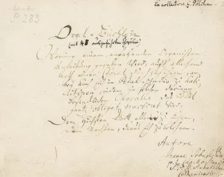 Titulní strana Varhanní brožury. Kolem 1700-1719