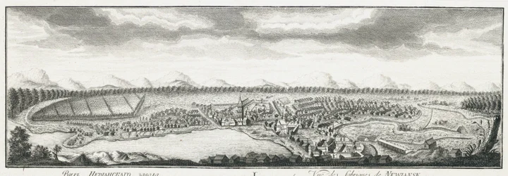 Pohled na továrny Nevyansk, cca 1735
