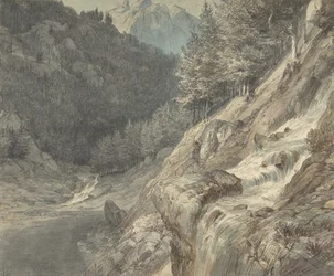Horská krajina s řekou, 1807-63.