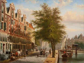 Pohled na Leidsegracht a Herengracht, Amsterdam