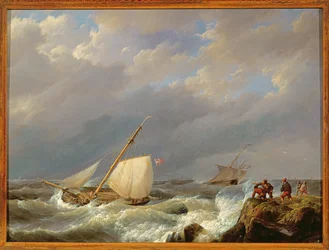Plavidla na Lee Shore ve větru, 1844