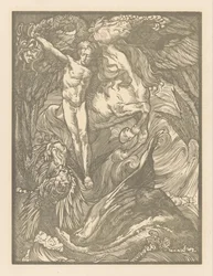 Perseus a mořská příšera Perseus a drak, tisk na holandský papír