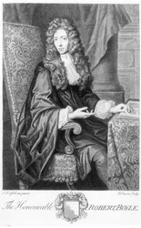 Ctihodný Robert Boyle (1627-91) vyryl B. Baron