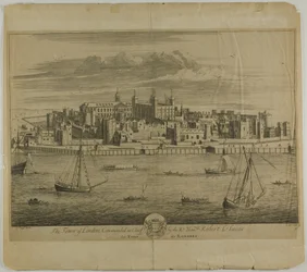Londýnský Tower, pátá deska z knihy Britannia Illustrata