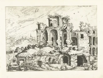 Třetí pohled na ruiny Palatinu Římské ruiny, 1561 (název série)