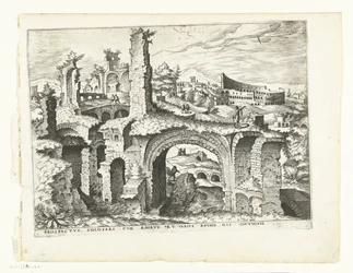 Pohled na Koloseum Římské ruiny, 1561 (název série)