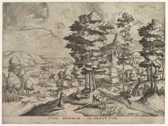Útěk do Egypta Útěk bohyně do Egypta z Velké krajiny, ca. 1555-56.