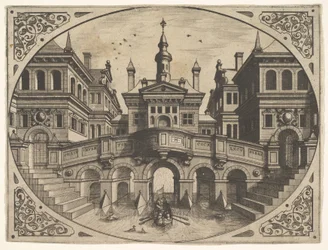 Deska ze Scenographiae..., 1560.
