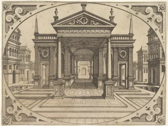 Deska ze Scenographiae..., ca. 1560.