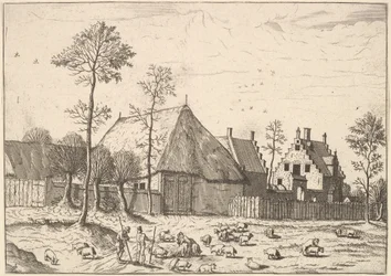 Bouda s chalupou, z Malých krajin, 1559-61.
