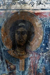 Kristus, freska v kostele Agia Paraskevi, Voutas, Kréta, Řecko (foto)