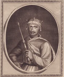 Portrét Williama II z Anglie (1056-1100), také známý jako Rufus, mědirytina od Johna Goldara (1729-1795)