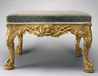 Stolička pro Palm Room, Spencer House, Londýn, cca 1757 (lipové dřevo, zlacení a čalounění)